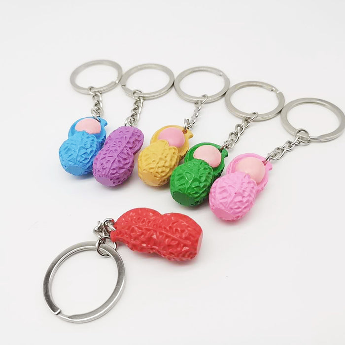 Wholesale keychain pvc peanut keychain bag pendant resin color mini JDC-KC-XiangY018