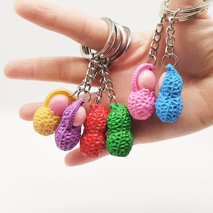 Wholesale keychain pvc peanut keychain bag pendant resin color mini JDC-KC-XiangY018