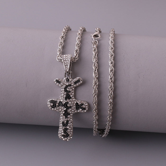 Personalidad al por mayor Collar Collar Cross Cross Cross Full Diamond JDC-Ne-LVXIN002