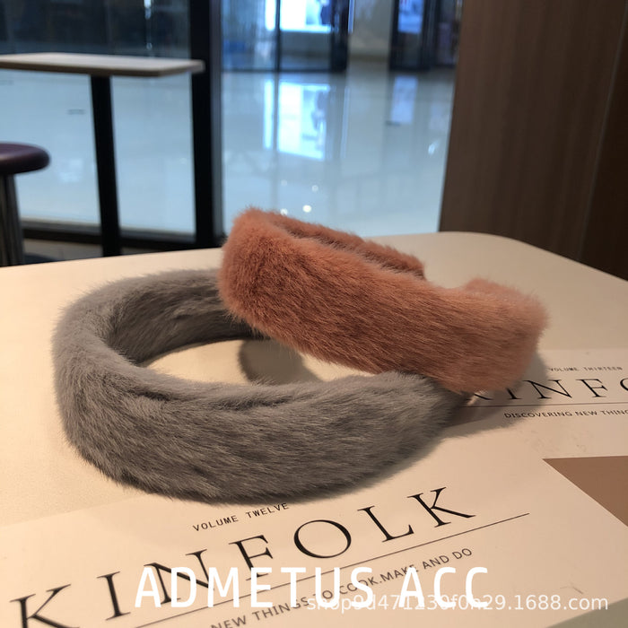 Wholesale Cloth Imitation Rabbit Hair Hoop Plush MOQ≥2 JDC-HD-RuiChong005