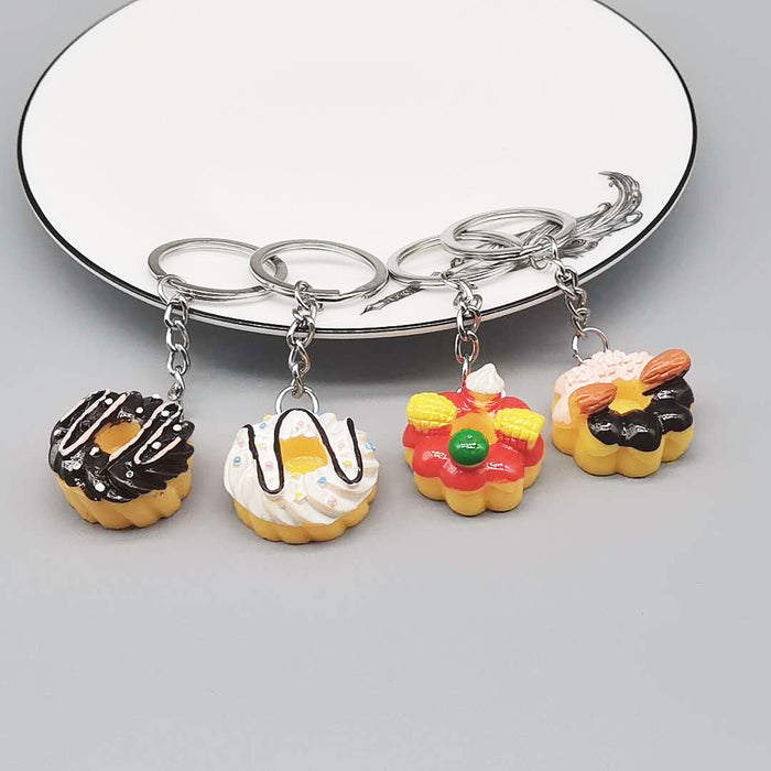 Wholesale keychain pvc cream cake donut resin bag pendant JDC-KC-XiangY019