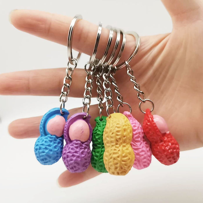 Llavero al por mayor PVC Peanut Keychain Bag Pends Resin Color Mini JDC-KC-Xiangy018