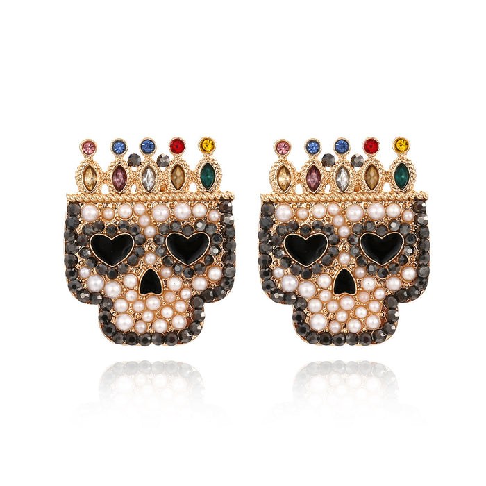 Pendientes de perlas barroco al por mayor Corona de diamantes Skdc-es-my262