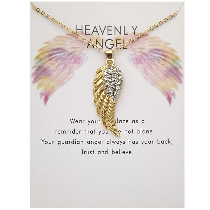 Wholesale Angel Wings Diamond Alloy Necklaces JDC-NE-YuL001
