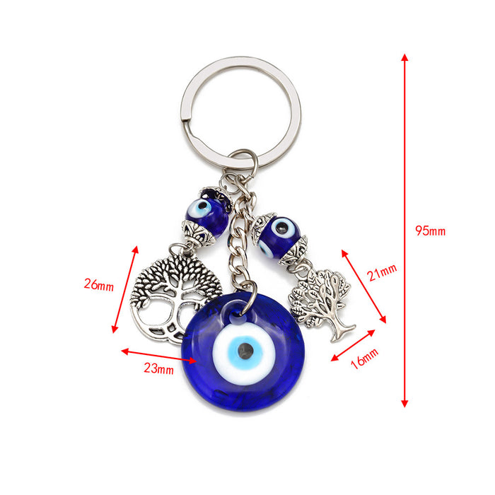 Wholesale Keychains Alloy Glass Blue Devil's Eye MOQ≥2 JDC-KC-baiding010