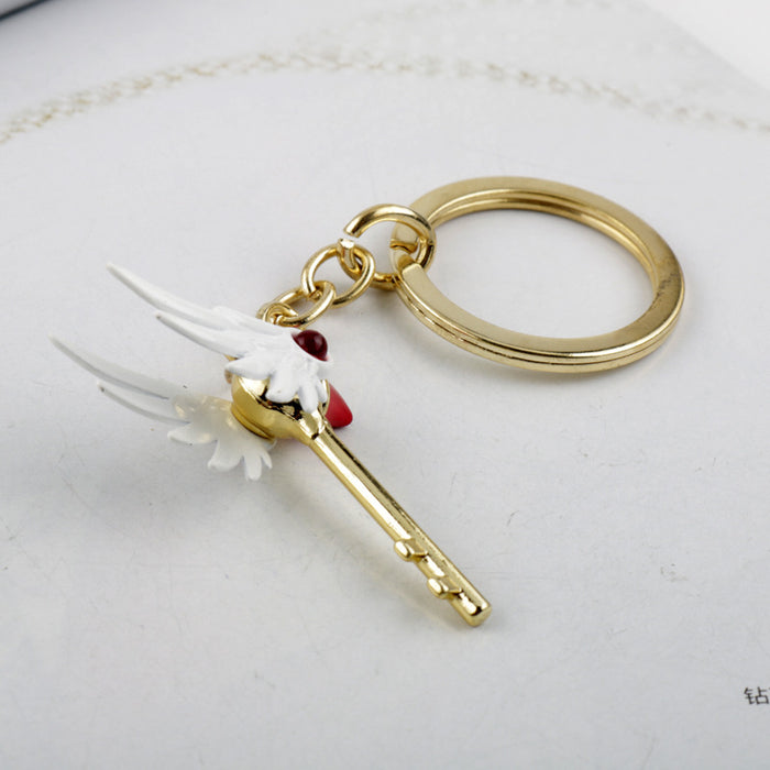 Wholesale cartoon magic wand pendant alloy keychain pendant (M) JDC-KC-AngJ002