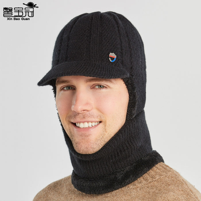Wholesale Hat Wool Men's Winter Warm Wool Hat Earmuffs Neck Mask One JDC-FH-BG020