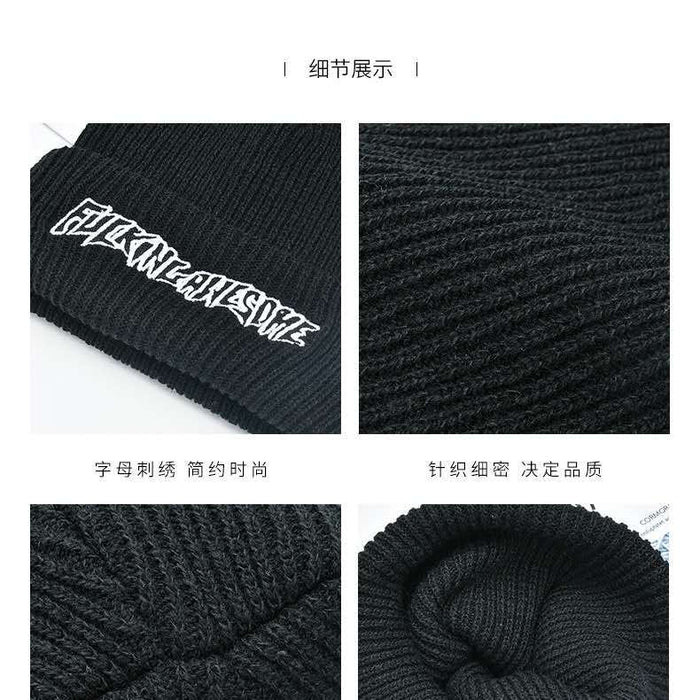 Wholesale Hat Acrylic Embroidered Letter Knit Cap MOQ≥2 (F) JDC-FH-Liul001