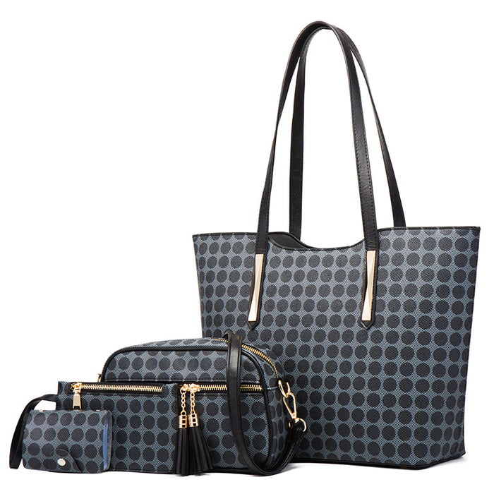 Wholesale Handbag PU Polka Dot Shopping Bag Diagonal Cross Mother Bag 4 Piece Set JDC-HB-Jinbb003