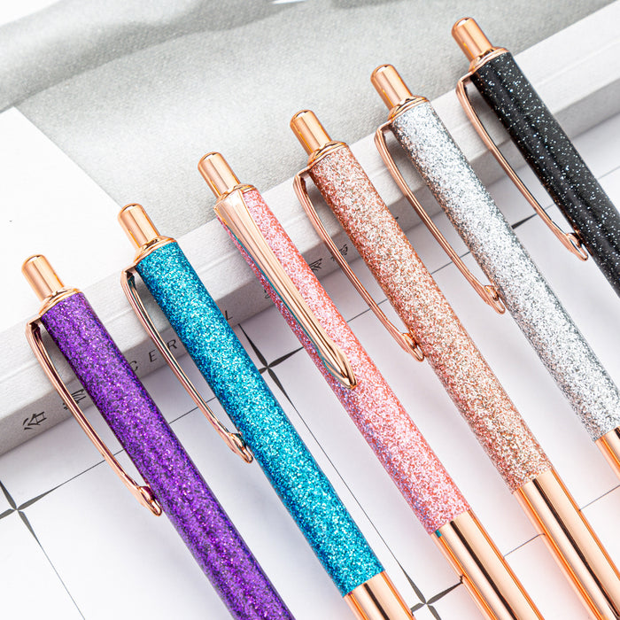Wholesale Ballpoint Pen Metallic Glitter Press Action Pen JDC-BP-HongD003