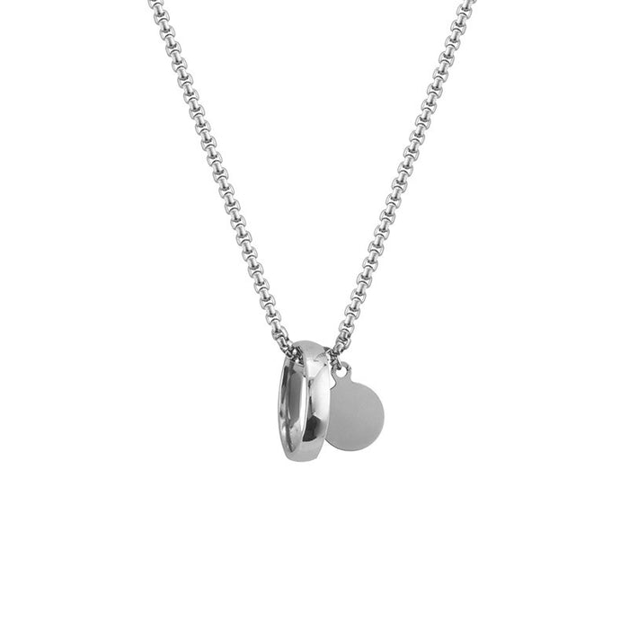 Jewelry WholesaleWholesale long titanium steel ring necklace JDC-NE-MLQ019 Necklaces 米朗奇 %variant_option1% %variant_option2% %variant_option3%  Factory Price JoyasDeChina Joyas De China