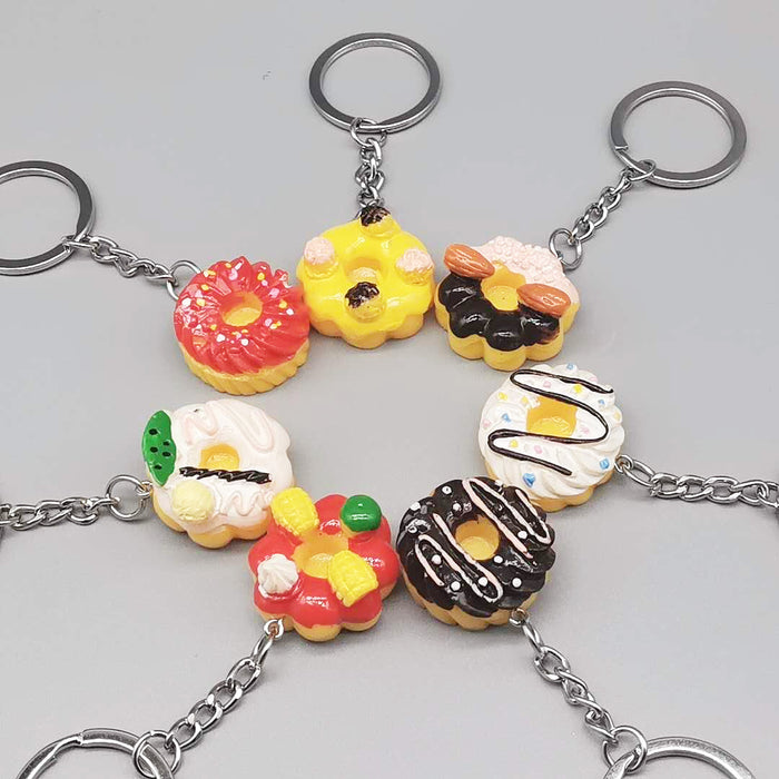 Wholesale keychain pvc cream cake donut resin bag pendant JDC-KC-XiangY019