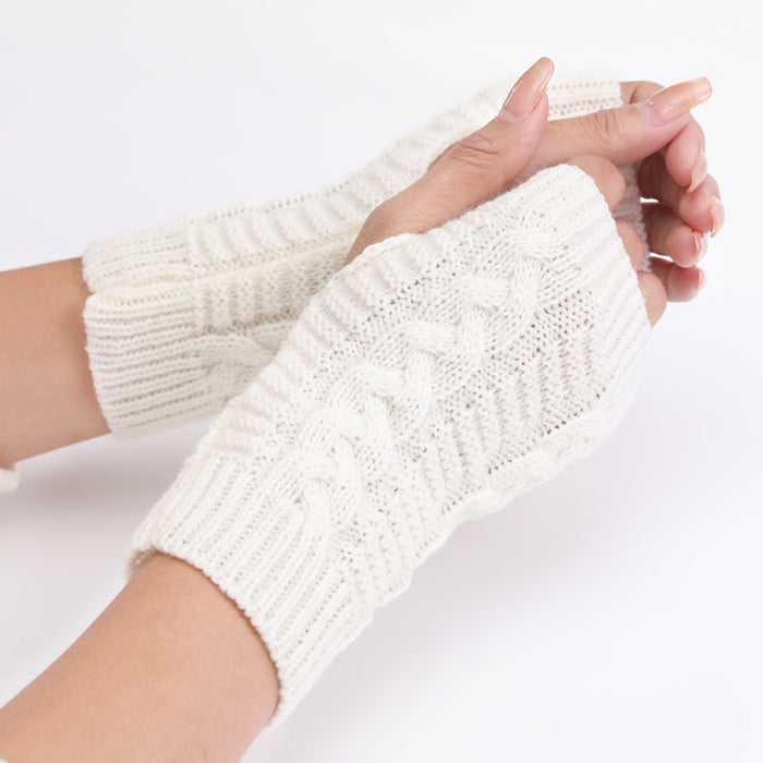Wholesale Gloves Acrylic Short Fake Sleeve Knit Warm Half Finger Fingerless Arm Cover MOQ≥2 JDC-GS-HonH002