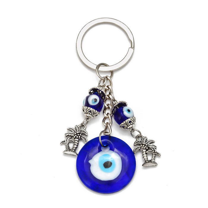 Keychins al por mayor Glass Glass Blue Devil's Eye Moq≥2 JDC-KC-Baiding010