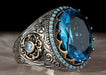 Jewelry WholesaleWholesale Inlaid Sea Blue Zircon Ring JDC-RS-Beid004 Rings 贝迪 %variant_option1% %variant_option2% %variant_option3%  Factory Price JoyasDeChina Joyas De China