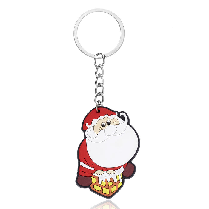Wholesale Keychains PVC Cartoon Santa Claus JDC-KC-Gm003