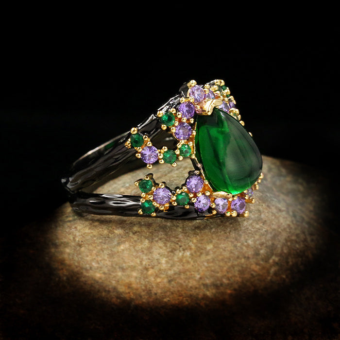 Joyas hechas a mano al por mayor Pendientes de anillo de estilo romántico del palacio de color JDC-RS-SMLK002