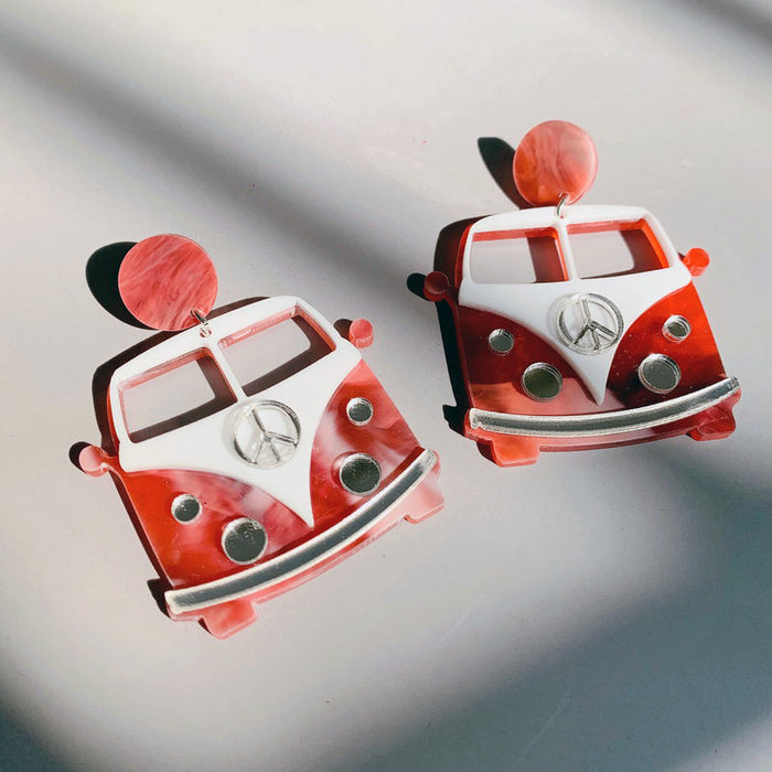 Wholesale Earrings Acrylic Cute Creative Cars JDC-ES-MOSHU056