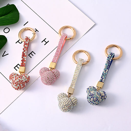 Jewelry WholesaleWholesale appliqué diamond crystal keychains（M）JDC-KC-JFan003 Keychains 锦帆 %variant_option1% %variant_option2% %variant_option3%  Factory Price JoyasDeChina Joyas De China