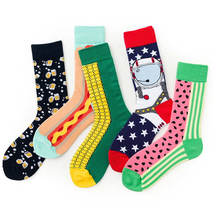Wholesale Sock Cotton Breathable Sweat Absorbing Mid Tube Fashion Tide Brand JDC-SK-JingS001