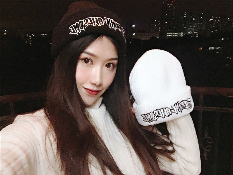 Wholesale Hat Acrylic Embroidered Letter Knit Cap MOQ≥2 (F) JDC-FH-Liul001