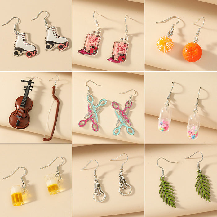 Wholesale Earrings Alloy Acrylic Simple Fun Creative JDC-ES-KAN010