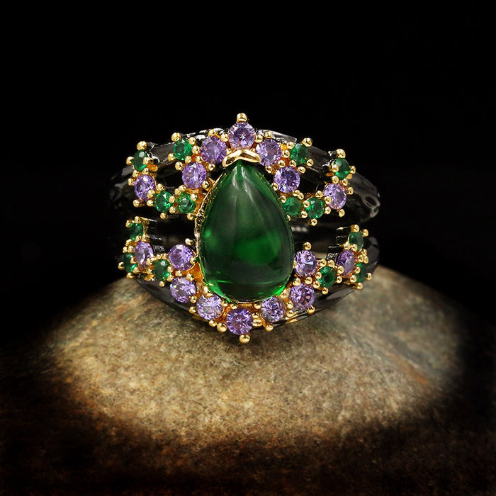 Joyas hechas a mano al por mayor Pendientes de anillo de estilo romántico del palacio de color JDC-RS-SMLK002