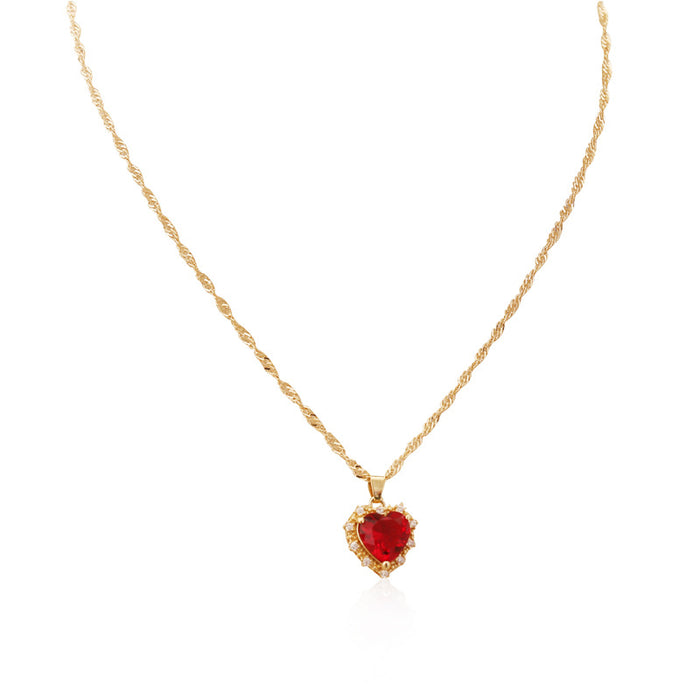 Wholesale Necklaces Heart-Shaped Zircon Copper JDC-NE-PREMBINM003