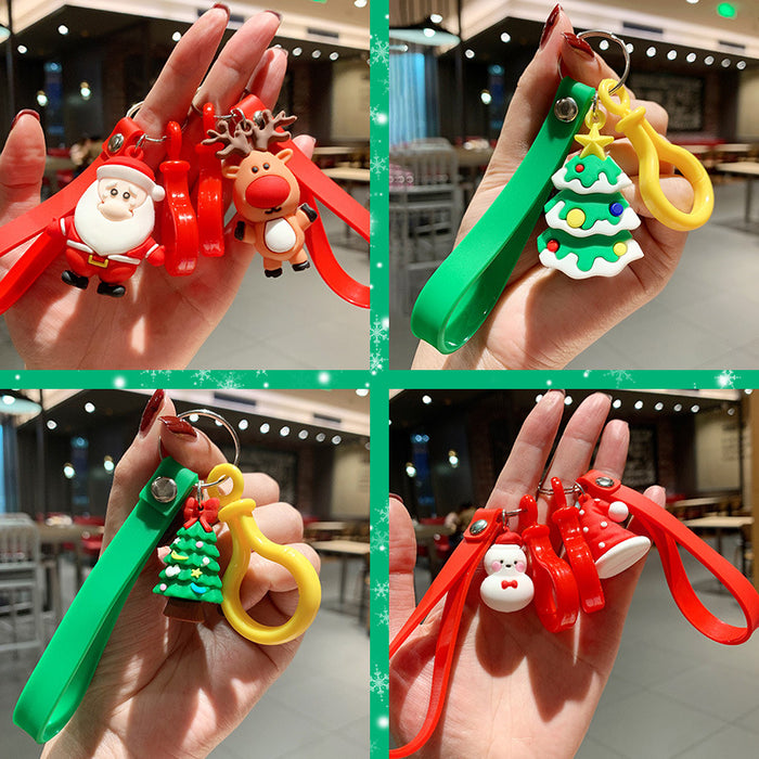 Wholesale Keychain Silicone Christmas Elk Santa Pendant JDC-KC-ZhenJun001