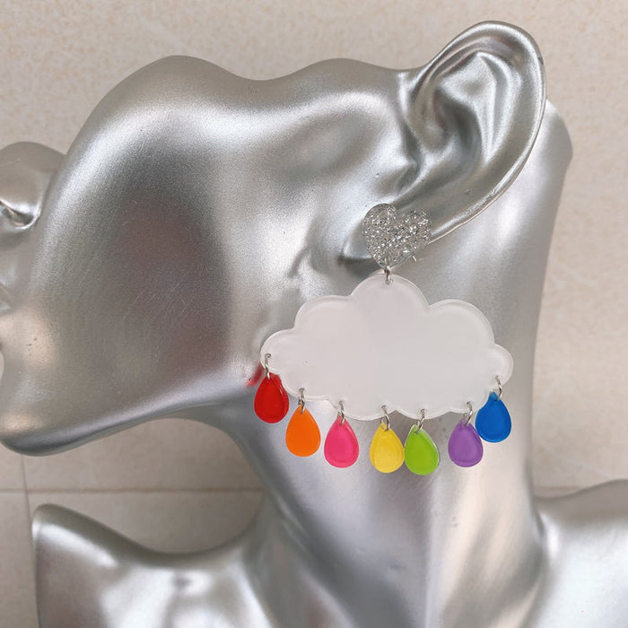 Wholesale Acrylic Earrings Umbrella Cloud Lightning JDC-ES-MOSHU012