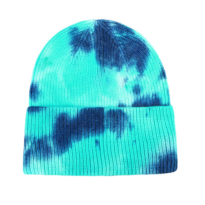 Wholesale Hat Acrylic Thickened Tie Dye Flip Knit Hat JDC-FH-GE010