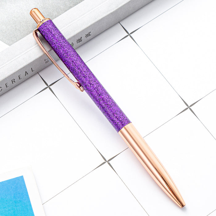 Wholesale Ballpoint Pen Metallic Glitter Press Action Pen JDC-BP-HongD003