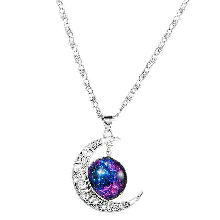 Wholesale Necklace Alloy Moon Galaxy Star Gems JDC-NE-Hemin002