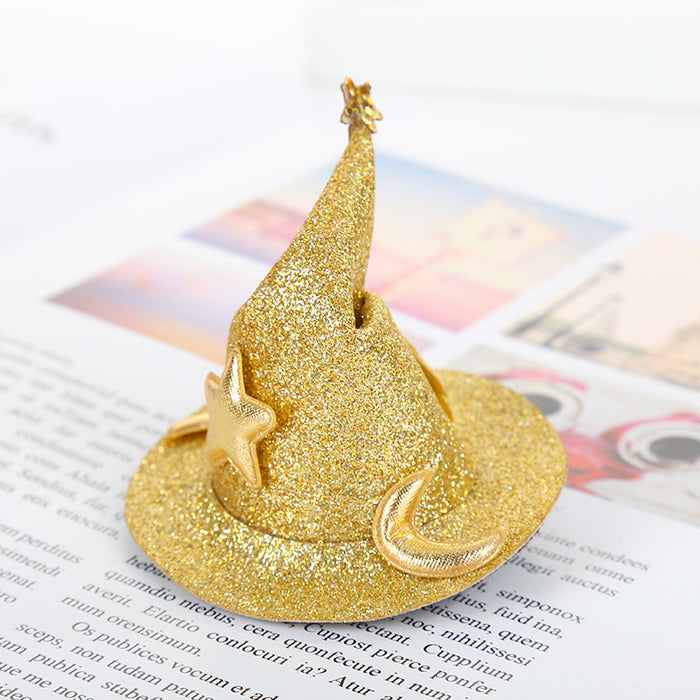 Wholesale Hair Clips Halloween Witch Hat Cloth MOQ2 JDC-HC-weif005