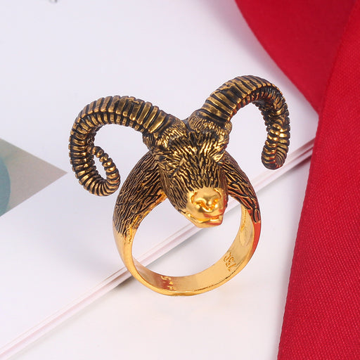 Jewelry WholesaleWholesale sheep head electroplating alloy ring JDC-RS-MiMeng037 Rings 米萌 %variant_option1% %variant_option2% %variant_option3%  Factory Price JoyasDeChina Joyas De China