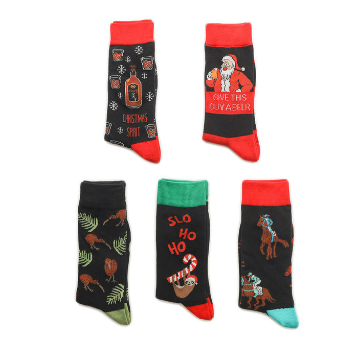 Wholesale socks cotton mid tube christmas JDC-SK-HuiHe022