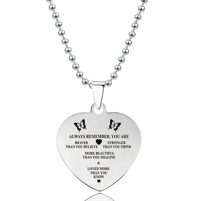 Wholesale Necklace Stainless Steel Heart Shape Christmas Gift MOQ≥2 JDC-NE-GangGu008