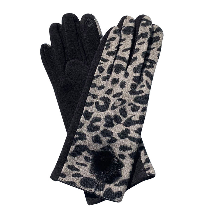 Wholesale Gloves Without Down Leopard Print Outdoor Embroidery Touch Screen MOQ≥2 JDC-GS-MeiN001
