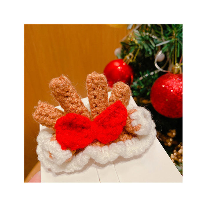 Wholesale Hair Clips Mixed Material Christmas Knitting Yarn JDC-HC-HaN012