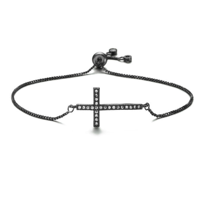 Wholesale Bracelet Copper Zircon Cross Adjustable JDC-BT-PREMAG001