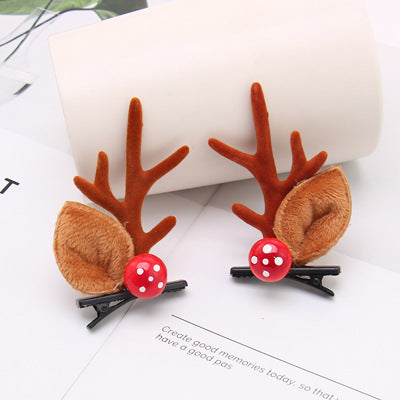 Wholesale Christmas Headwear Rabbit Ears Antlers New Year Hairpins Girls Hats Hairpins Children's Hair JDC-HD-tengZ001