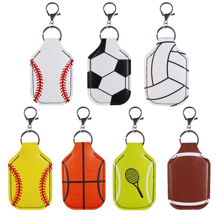 Wholesale Football Basketball Baseball Sports Wind Hand Sanitizer Leather Case Keychain MOQ≥2 JDC-KC-YTian002