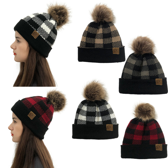 Wholesale Hat Acrylic Curling Detachable Fur Ball Knitted Hat MOQ≥2 JDC-FH-YiXun001