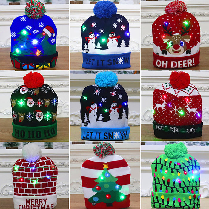 Decoración navideña de sombrero al por mayor niños adultos GLOW JDC-FH-JINH001