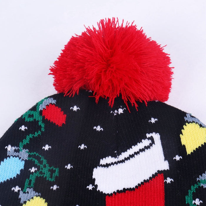 Wholesale Hat Wool Warm Wool Ball Christmas Kids Knitted Hat JDC-FH-JunC003
