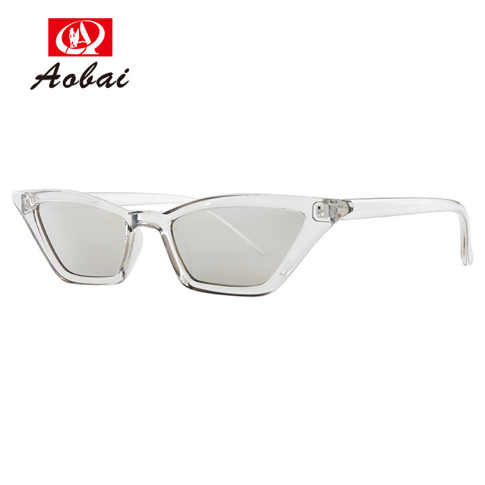 Wholesale Sunglasses PC Cat Eye Small Frame Triangle Retro Leopard Print JDC-SG-AoB010
