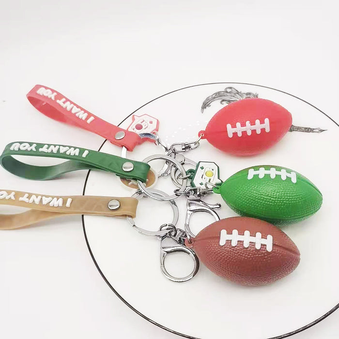 Wholesale Keychain PVC Simulation Rugby Pendant MOQ≥2 JDC-KC-XiangY034