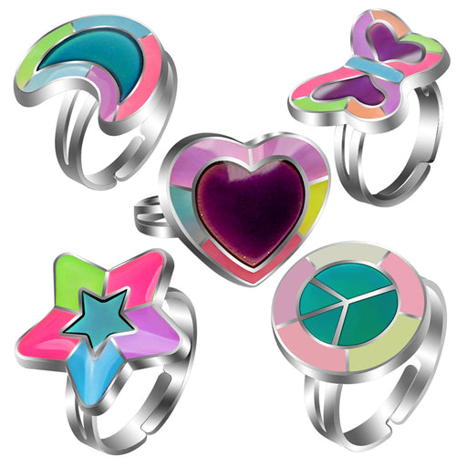 Jewelry WholesaleWholesale Luminous Heart Butterfly Thermochromic Alloy Ring JDC-RS-LanA001 Rings 蓝昂 %variant_option1% %variant_option2% %variant_option3%  Factory Price JoyasDeChina Joyas De China