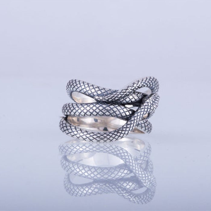 Wholesale Vintage Silver Plated Snake Unisex Ring JDC-RS-CaoS069