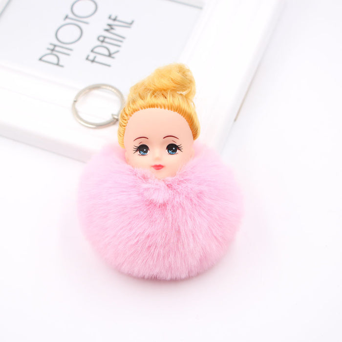 Jewelry WholesaleWholesale cute girl barbie fur ball keychain JDC-KC-Zuge065 Keychains 祖格 %variant_option1% %variant_option2% %variant_option3%  Factory Price JoyasDeChina Joyas De China